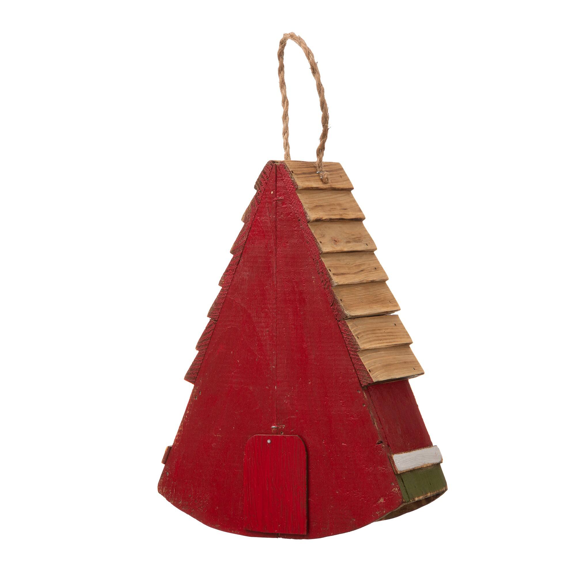 Glitzhome® 11" Hanging Wood Watermelon Garden Decorative Birdhouse